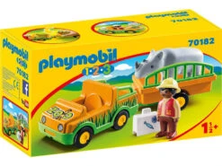 Playmobil 1,2,3 Vehiculo Del Zoo Con Rinoceronte Playmobil 70182