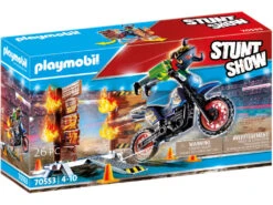 Playmobil Stuntshow Moto Con Muro De Fuego 70553