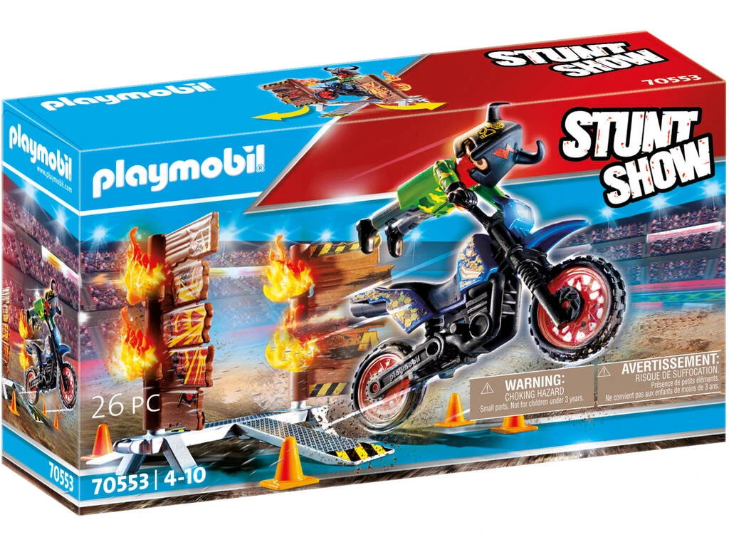 Playmobil Stuntshow Moto Con Muro De Fuego 70553 1 Playmobil Stuntshow Moto Con Muro De Fuego 70553