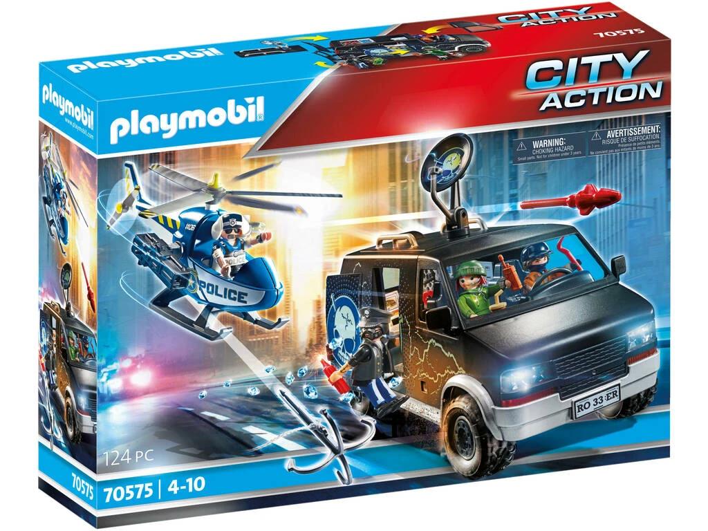 Playmobil City Action Helicóptero De Policía Persecución Del Vehículo Huido 70575 1 Playmobil City Action Helicóptero De Policía Persecución Del Vehículo Huido 70575