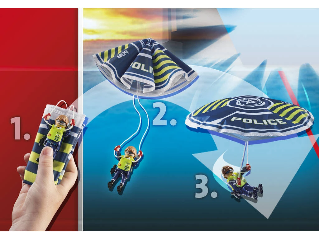 Playmobil Policía Paracaídas Persecución Del Vehículo Anfibio 70781 5 Playmobil Policía Paracaídas Persecución Del Vehículo Anfibio 70781 - Imagen 5