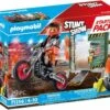 Playmobil Starter Pack Stunt Show Moto Con Pared De Fuego 71256