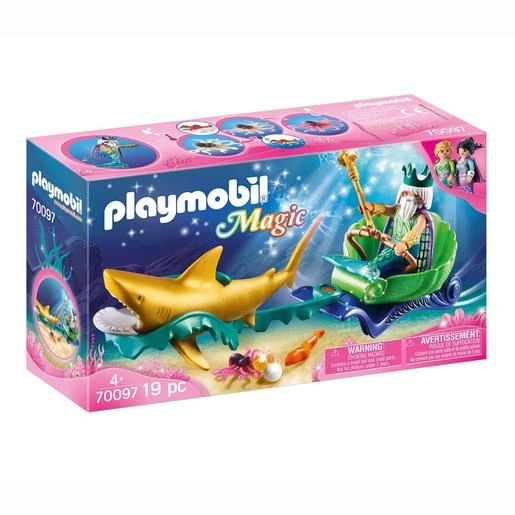 Playmobil - Rey Del Mar Con Carruaje De Tiburón 70097 1 Playmobil - Rey Del Mar Con Carruaje De Tiburón 70097