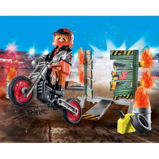 Playmobil - Pack Inicial Playmobil Stunt Show: Moto Y Pared De Fuego ㅤ 2 Playmobil - Pack Inicial Playmobil Stunt Show: Moto Y Pared De Fuego ㅤ - Imagen 2