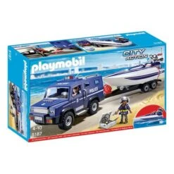 Playmobil - Coche De Policia Con Lancha - 5187
