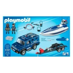 Playmobil - Coche De Policia Con Lancha - 5187 -Juguetes Descuento Tienda medias 819