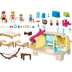 Playmobil - Bungalow Con Piscina 70435 -Juguetes Descuento Tienda medias 975